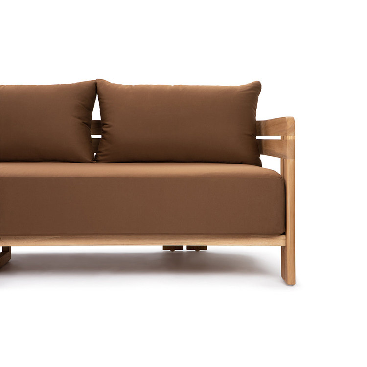 Modern Stylish Natural Teak Wood Lounge Sofa for Hotel Outdoor Patio Furniture Set