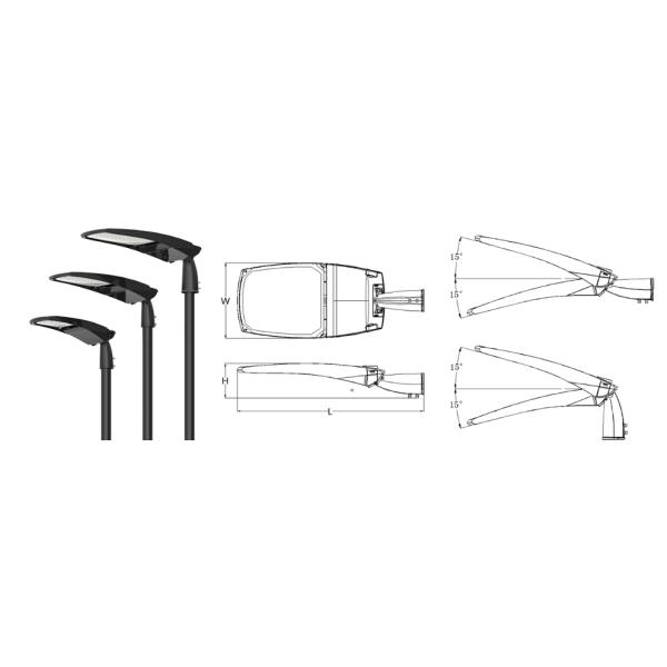 люминер приведенный уличного фонаря 150W 24750lm умный на открытом воздухе высокий