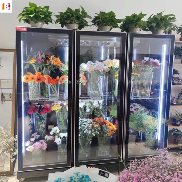 Four Doors Flower Shop Refrigerator Upright Commercial Flower Cooler
