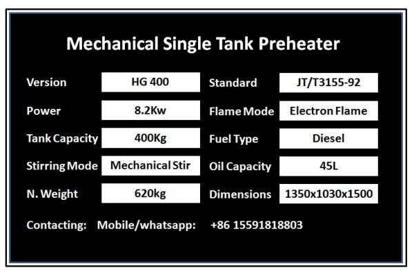 Truck Mounted 400kg Constant Temperature Preheater Road Marking Boiler Powered By Diesel Fuel