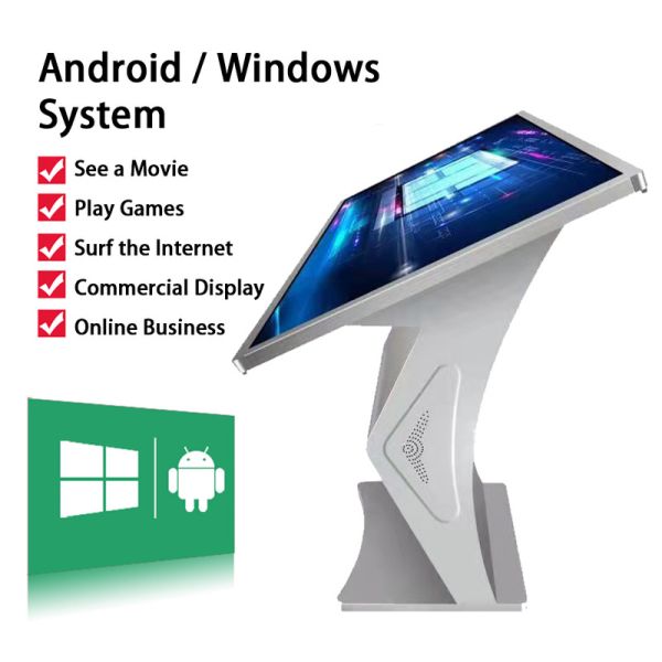 50 Inch Horizontal Touch Screen Kiosk IP45 Rating Android 7.1 Internal Digital Signage