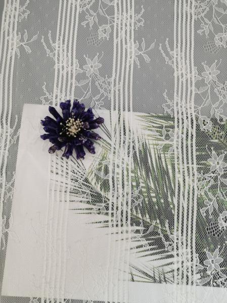Tela francesa da guarnição do laço do poliéster da flor do bordado da blusa