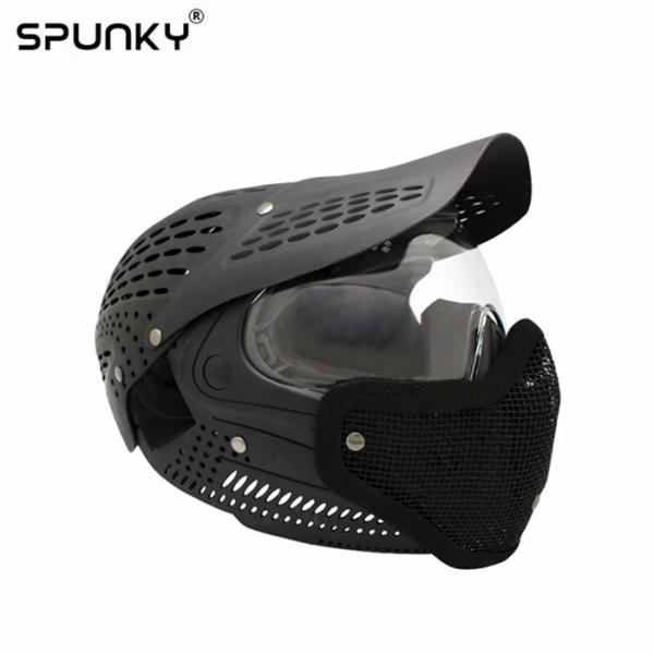 Full Head Cover Paintball Face Mask With Wire Mesh Black / Oliver Color