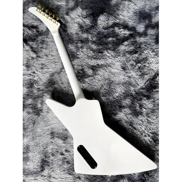 Custom Irregular Special-Shaped Electric Guitar with White Veneer Yellow Guard Board