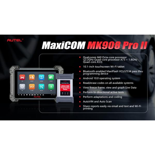 Autel MaxiCOM MK908 PRO II Автомобильный диагностический планшет поддержка сканирования VIN и предварительное сканирование