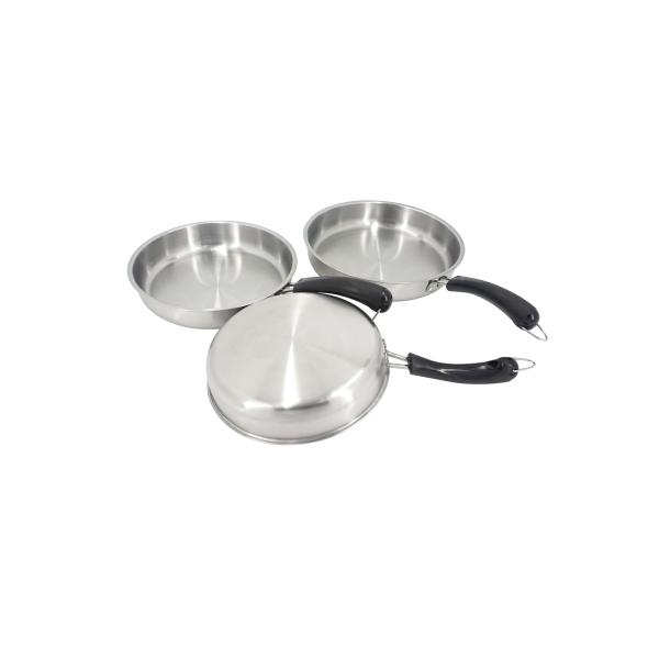 3pcs fry pan set & frying pan non-stick&20cm to 28cm & fry pan stainless steel wtih red color