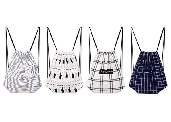 Dual-use travel backpack bag drawstring student creative printing cloth bag