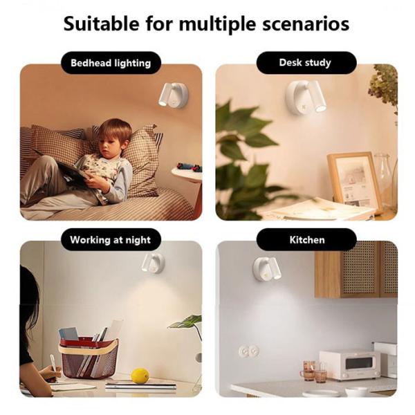 Ac Abs Battery LED Wall Lamp 2w For Charging No Wire Connection 24lm Brightess