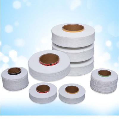 Um fio desencapado 210D/fio branco cru do Spandex brilhante da categoria para a coberta e o Webbing