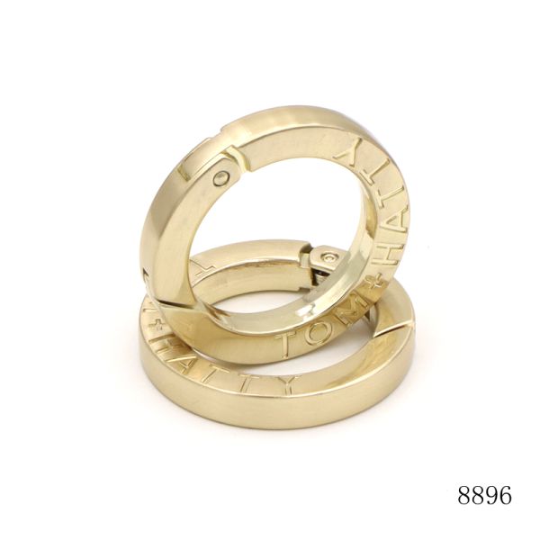 Gold Spring O Ring Circle Carabiner O Ring 35mm Key Chain Accessories