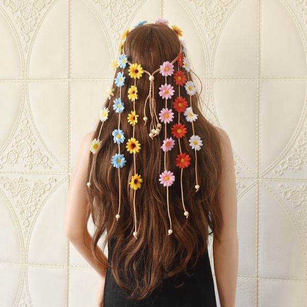 New Style Sunflower Hair Band Headwear Small Daisy Holiday Garland Headband Bohemian Headband Hair Ornaments Women Small Fresh