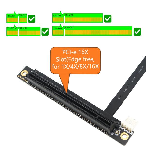 Cable adaptador M.2 NGFF Key A-E a PCIe 16X 25cm Negro