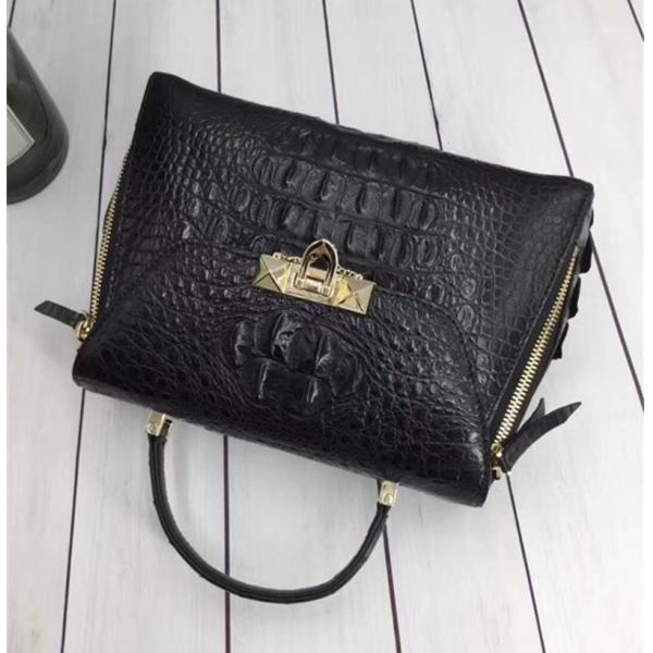 Exotic Genuine Crocodile Skin Woman Orange Purse Authentic Alligator Leather Lady Handbag Female Crossbody Shoulder Bag