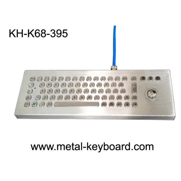 Waterproof Desktop Metal Computer Keyboard with Laser Trackball , Rugged