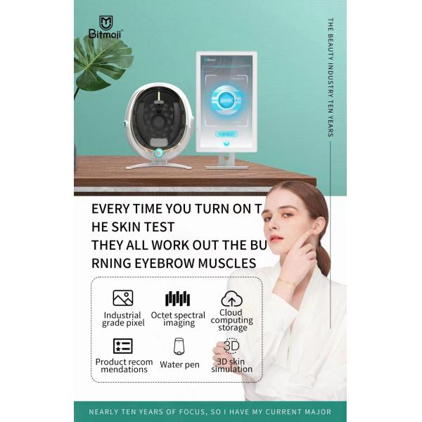 8d Magic Mirror Smart Skin Detector / Ai Skin Analyzer /English Spanish Facial Analysis Machine For Sale