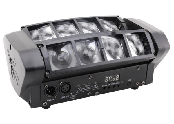 8 Eyes Rgbw 4 in 1 Led Beam Disco Stage Lights Moving Head Black Plastic Housing