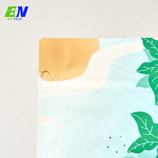 Customized  Plastic Smell Proof Coffee Bean Flat Bottom Bag With Poacket For Business Card