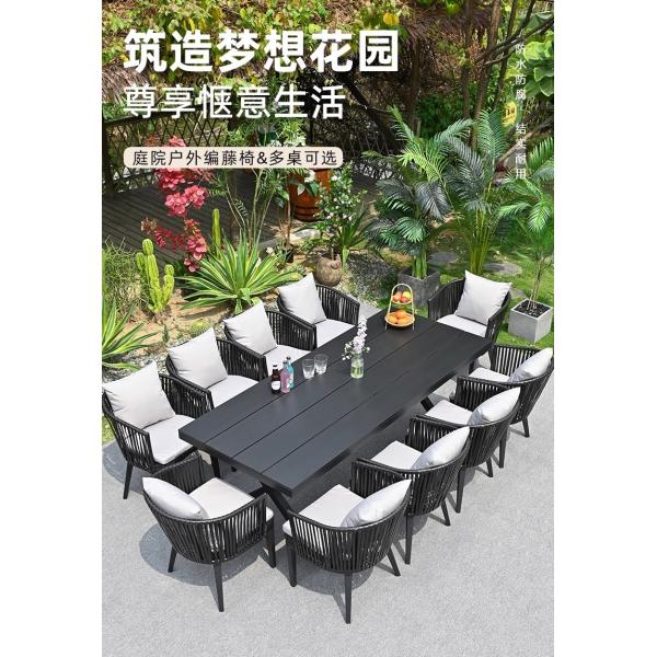 Outdoor Patio Furniture Set Waterproof UV-Resistant Rattan Dining Table and Chairs for Garden Terrace Courtyard and Open-Air Leisure