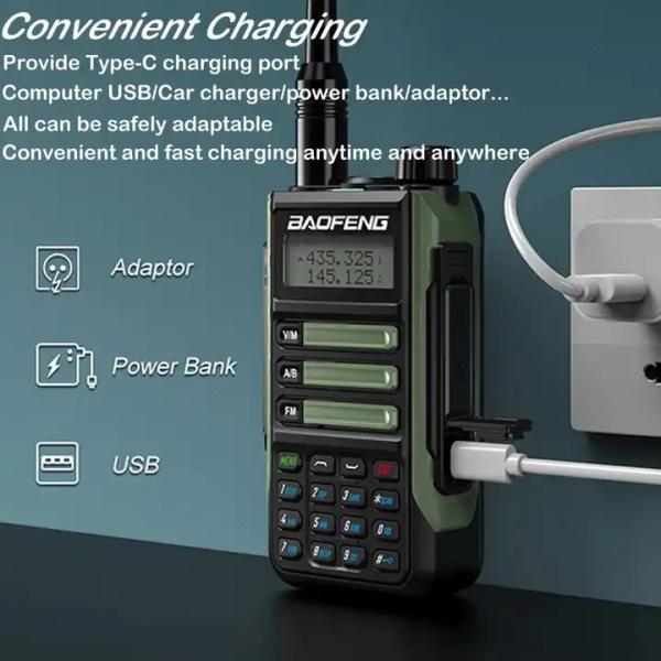 Waterproof High Power Antenna Walkie Talkie , 128 Channels Portable UHF Radio