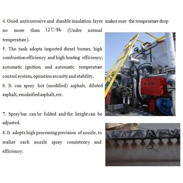 8000 Liter Asphalt Construction Equipment Bitumen Distributor Truck With 6000mm Spray Width