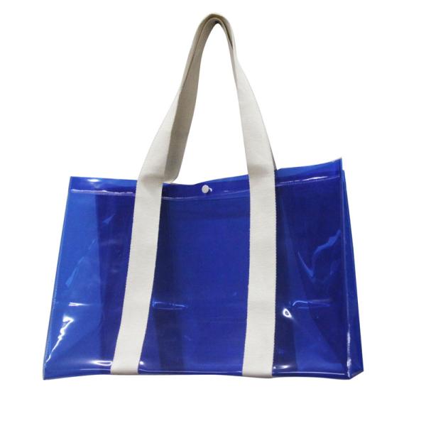 PVC Reusable Transparent Fabric Carrier Bags water proof for shopping