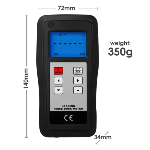 SL-1256DOS Digital Dosimeter Noise Dose Meter 60-130dB 70-140dB Ranges