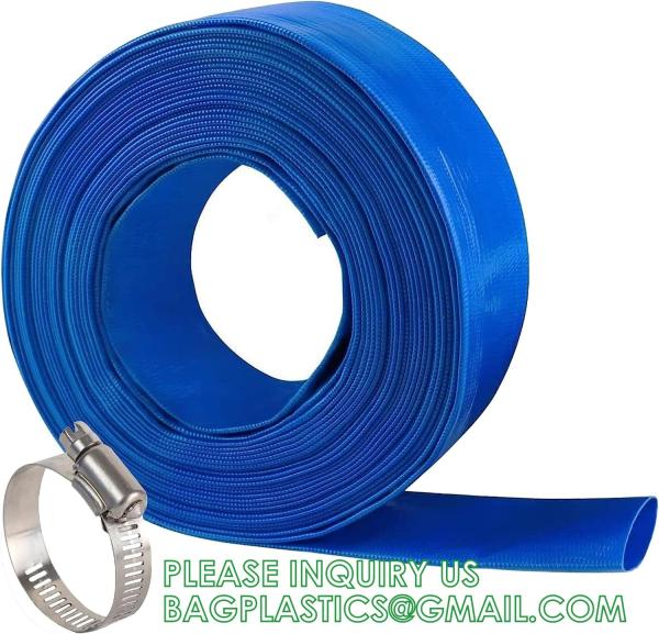 PVC Lay Flat Pump Discharge Hose With Aluminum Camlock C & E Fittings, Cam Lock Fitting Type F included, Heavy Duty