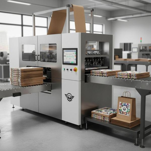 High-Speed One-Pass Digital Printer for Pizza Box & Paper Bag Printing - Customizable Production Line