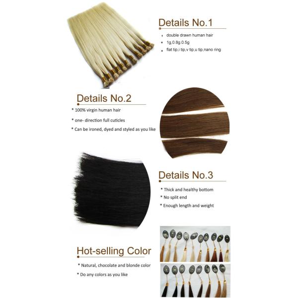 Прямое продолжительное естественного цвета расширений человеческих волос Ремы Пре скрепленное прочное