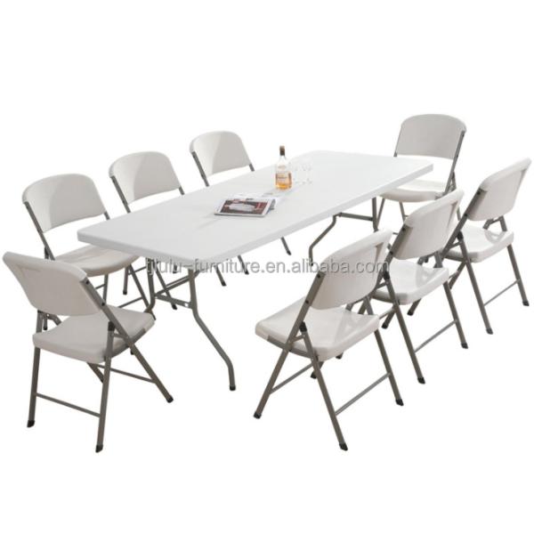 Silla plegable de HDPE ligera para eventos de bodas Silla plegable portátil de plástico y metal