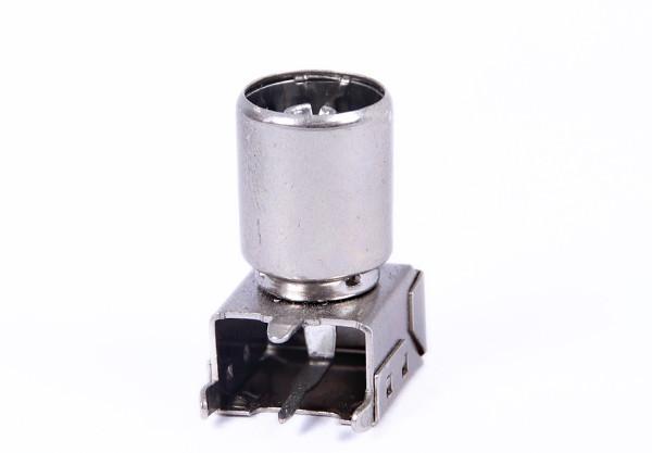 male IEC type connector for pcb mount  right angle  tv connector