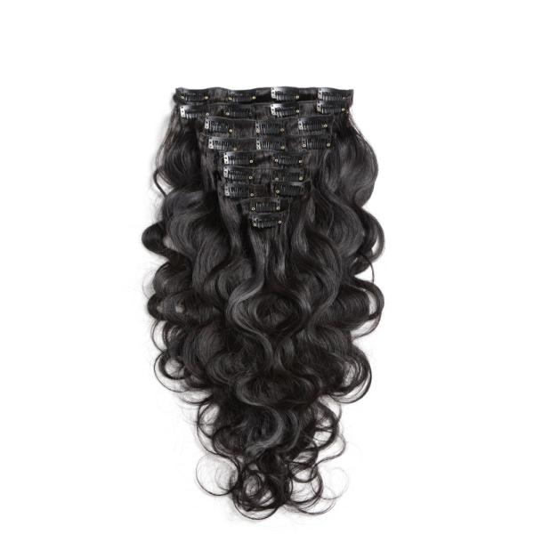 Зажим в расширениях человеческих волос цвет объемной волны 1Б 7 установленных частей может быть не выправляет никакой линять