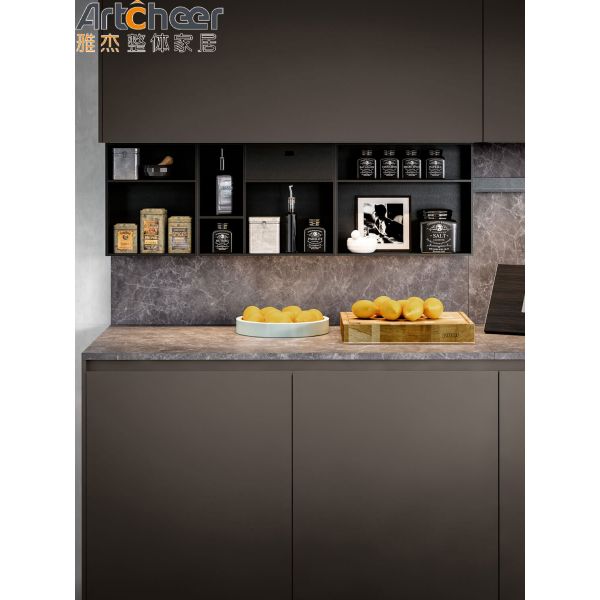 Modern Design HPL Laminated Finish Modular Kitchen Cabinets with 3 Years Warranty for Apartments