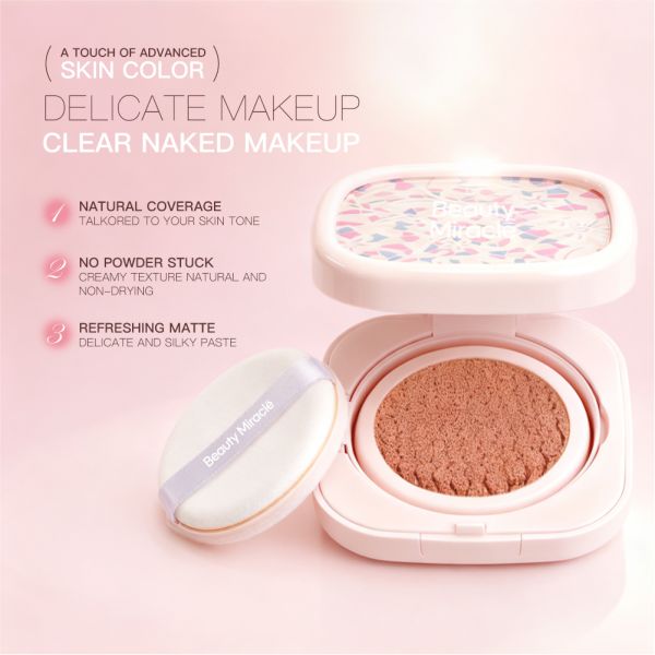 Matte Cushion Foundation , Long-lasting Moisturizing, Breathable, and Oil-controlling  Brightening and Whitening BB Cushion