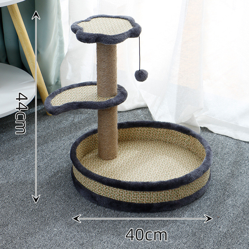 Customizable Pet Scratcher Wood and Lint Supply Board Tree Climbing Sisal Flower Catcher