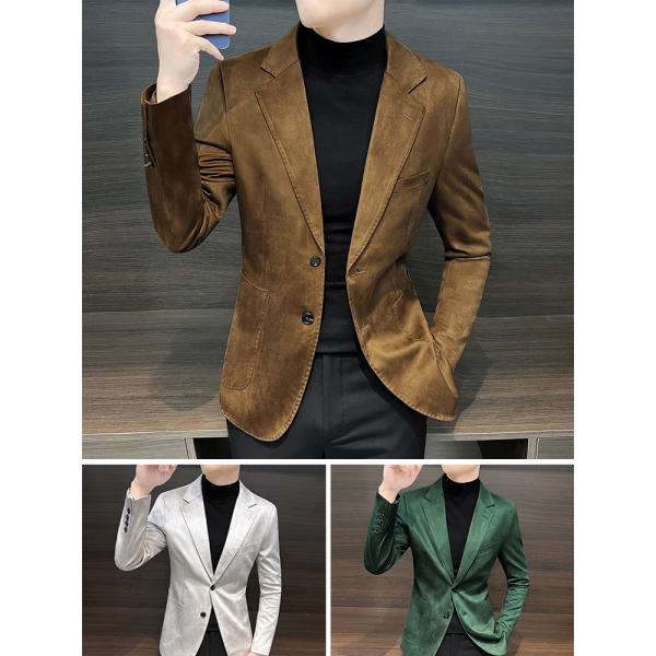Customized Deerskin Single-Breasted Two Button Suit Blazer for Men's Business Attire