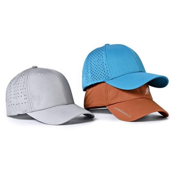 Summer 56cm Embroidery Baseball Caps OEM Leisure Laser Cut Hole Sport Hats
