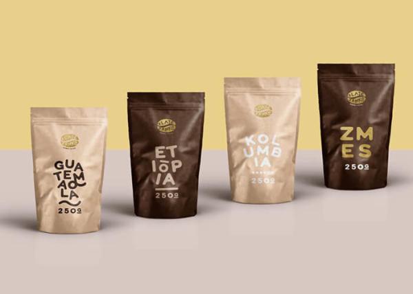 120 Micron Personalized Kraft Coffee Bags , Recycle 4 Oz / 2 Oz Coffee Bags