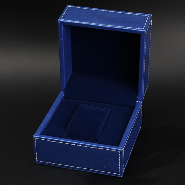 Голубая кожаная деревянная шкатулка для драгоценностей дозора, коробка случая дозора дам элегантного стиля