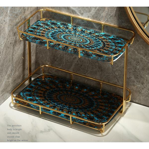 Moisture Proof SS Bathroom Counter Stand , Waterproof 2 Tier Storage Rack