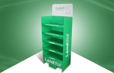 Suportes de exposição dobráveis verdes personalizados do cartão aos produtos da louça