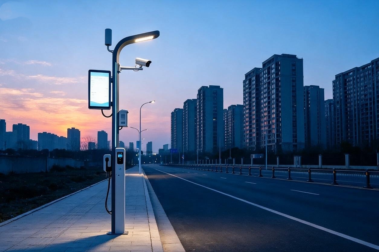 Outdoor Light Pole LED Display Screen High Brightness For Smart City