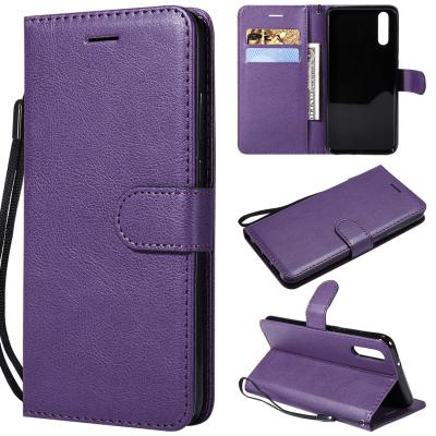 Huawei P20 Pure Color Leather Wallet Protective Case with Card Slots