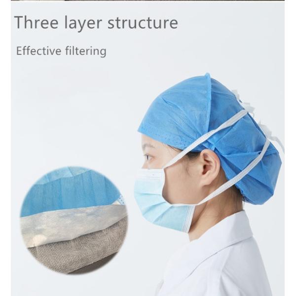 Blue Dispsoable Medical Mask 3 Ply Anti Dust Melt Blown Surgical Mouth Mask