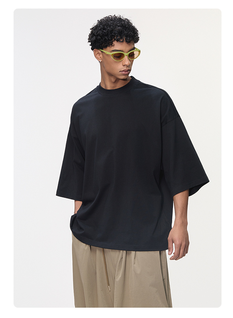 Men’s Oversized Short Sleeve Cotton Blend T-Shirt for Casual Streetwear