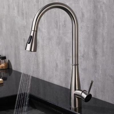 Torneira da cozinha do punho do aço de SUS304 Stianless único com pulverizador