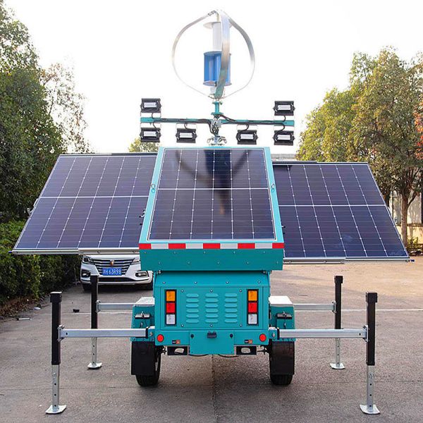 Portable Solar Light Tower Construction Site Trailer Light Tower High Performance Solar Powered Lighting Towers