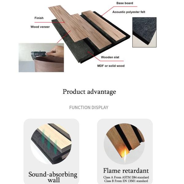 21 мм акустические звукопоглощающие панели натуральное дерево фанера Mdf для стен
