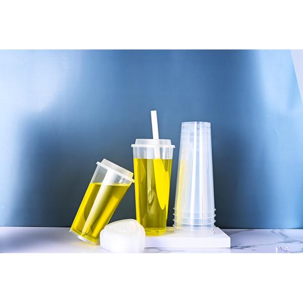 Mode Nouveau triangle en forme jetable clair 500ml 700ml PP boisson froide bulle lait thé Boba Gobelets en plastique jetables avec logo