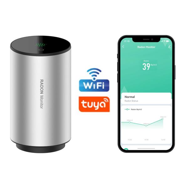 RN-PRO 200 Radon Monitor with Pulsed Ion Chamber Sensor, Wi-Fi Connectivity, and Vibration Alarm for Home and Office Safety